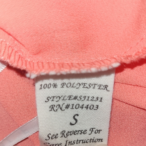 Coral Lace Tank Top Flowy Crew Neck Sleeveless Salmon Peach NEW Boho - Picture 6 of 10